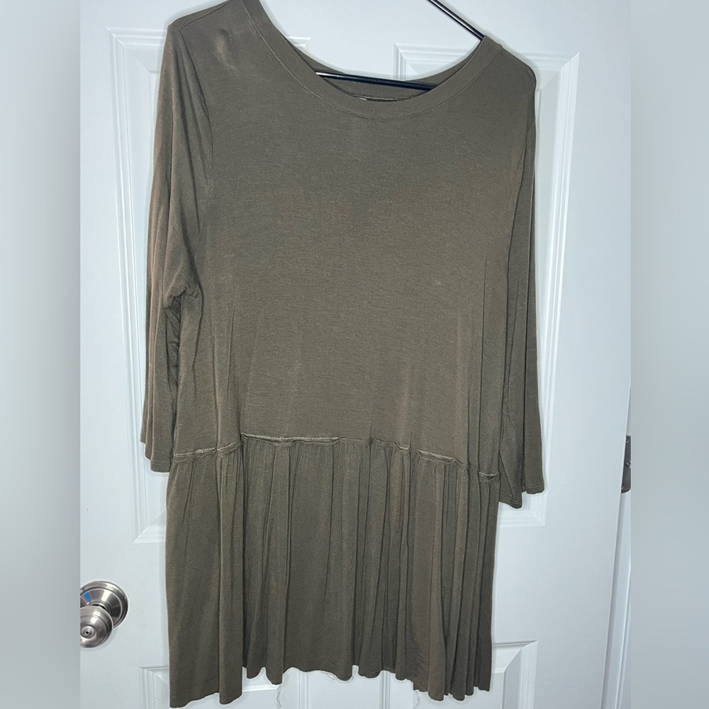 Olive Green Peplum Top
